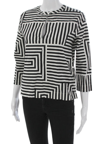 Kate Spade Saturday Women Blouse Multicolor Cotton 3/4 Sleeve Size XS