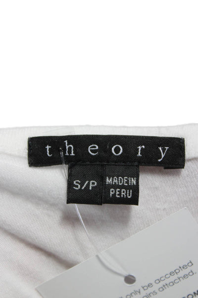 Theory Women Tunic T-Shirt White Scoop Neck Long Sleeve Modal Size S