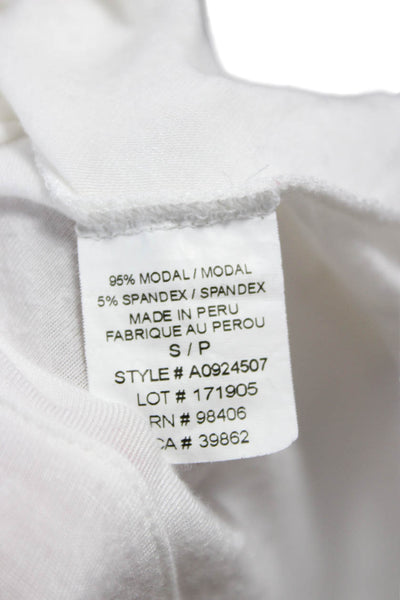 Theory Women Tunic T-Shirt White Scoop Neck Long Sleeve Modal Size S