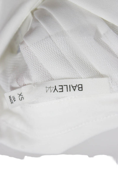 Bailey 44 Womens Basic Collared Short Sleeve Nylon Blouse White Size XS