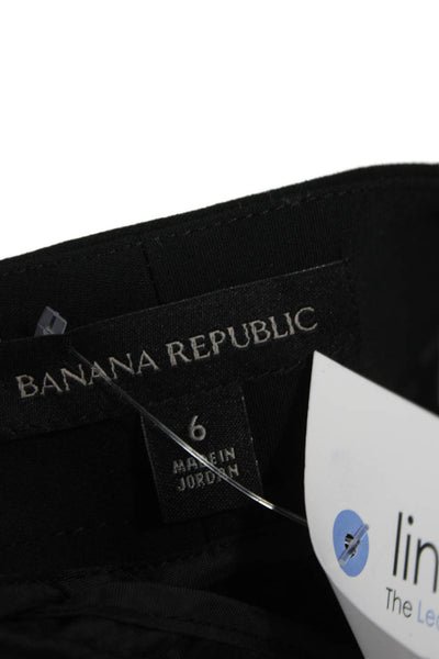 Banana Republic Women Cropped Black Pants Button Closure Size 6