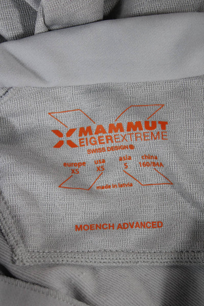 Mammut Women Pullover Long Sleeve Gray Mock Neck Zip Polyester Outdoor Size XS