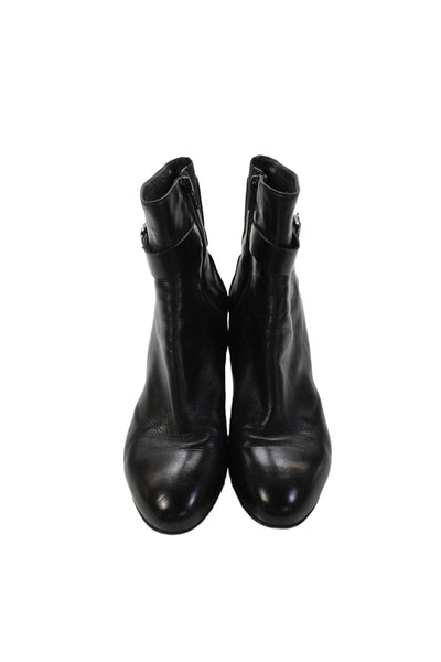 AGL Attilio Giusti Leombruni Women's Block Heel Ankle Boots Black Size 39.5