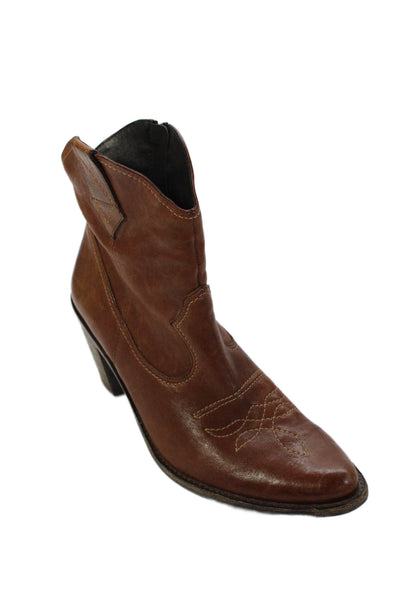 Paul Green Women's Pointed Toe Block Heel Western Boots Brown Size 6.5