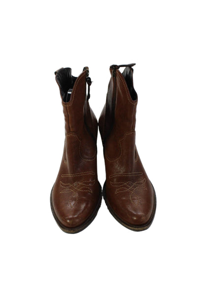 Paul Green Women's Pointed Toe Block Heel Western Boots Brown Size 6.5