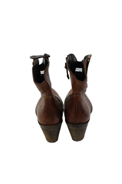 Paul Green Women's Pointed Toe Block Heel Western Boots Brown Size 6.5