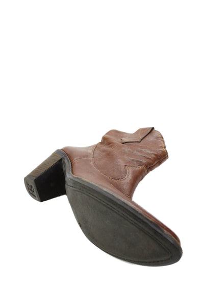 Paul Green Women's Pointed Toe Block Heel Western Boots Brown Size 6.5