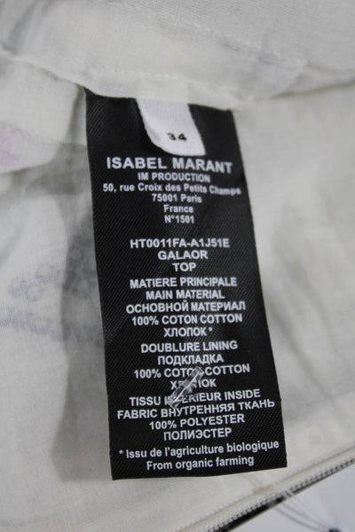 Marant Etoile Women Cropped Floral Blouse Multicolor Zip Size 34