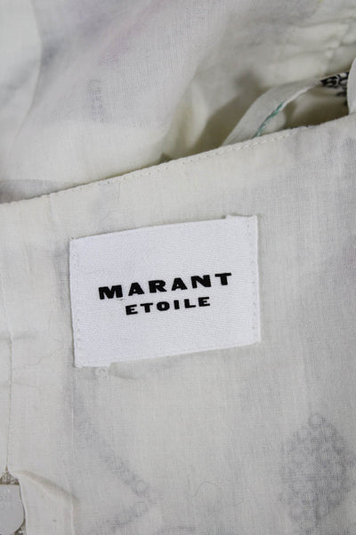 Marant Etoile Women Cropped Floral Blouse Multicolor Zip Size 34