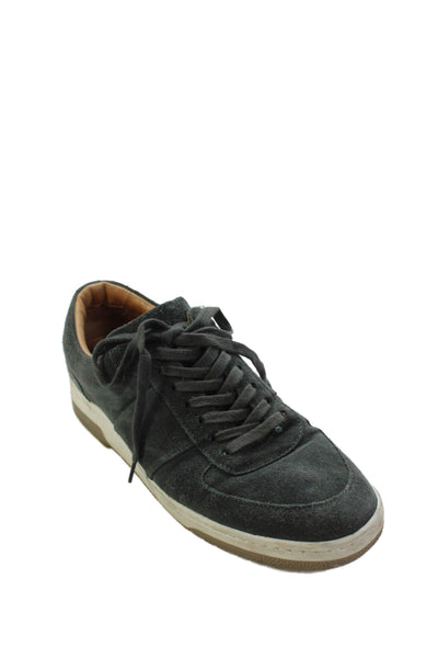 Mr. P Mens Lace Up Round Toe Low Top Sneakers Gray Suede Size 9