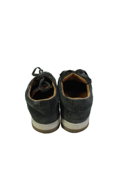 Mr. P Mens Lace Up Round Toe Low Top Sneakers Gray Suede Size 9