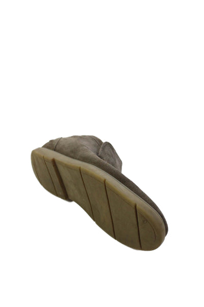 Zara Mens Slip On Round Toe Suede Loafers Sneakers Brown Size 43