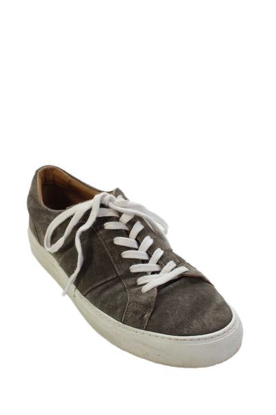 Mr. P Mens Lace Up Round Toe Low Top Sneakers Brown White Suede Size 9