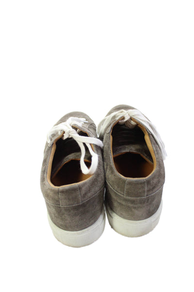 Mr. P Mens Lace Up Round Toe Low Top Sneakers Brown White Suede Size 9