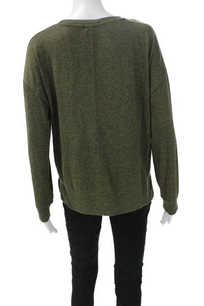 Rails Womens Basic T-Shirt Green Long Sleeve Size S