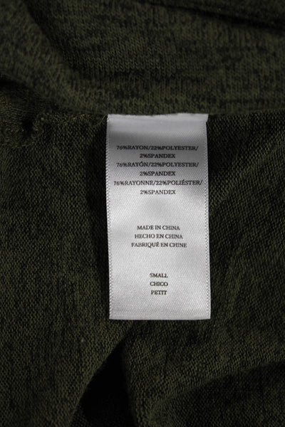 Rails Womens Basic T-Shirt Green Long Sleeve Size S