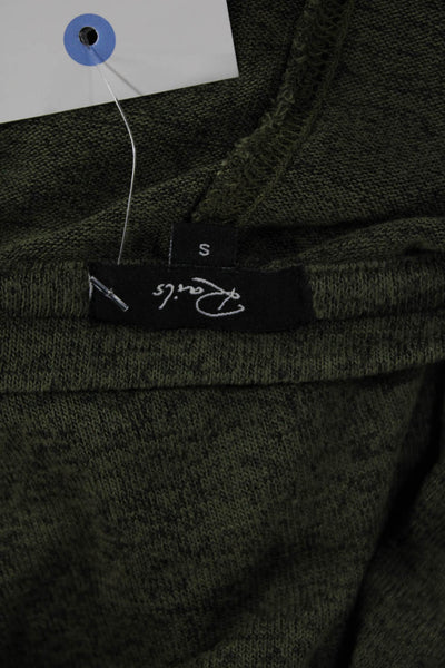 Rails Womens Basic T-Shirt Green Long Sleeve Size S
