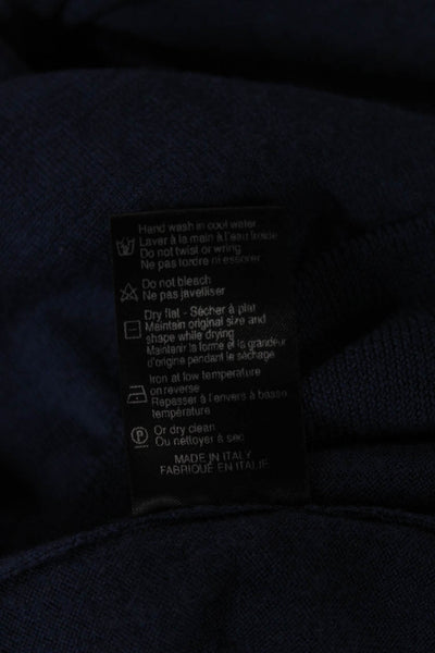 Saks Fifth Avenue Mens Pullover Mock Neck Blue Wool Long Sleeve Size M