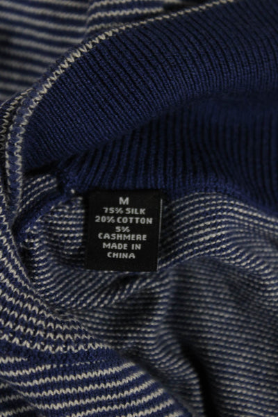 Saks Fifth Avenue Mens Pullover Sweater Striped Blue Longsleeve Size M