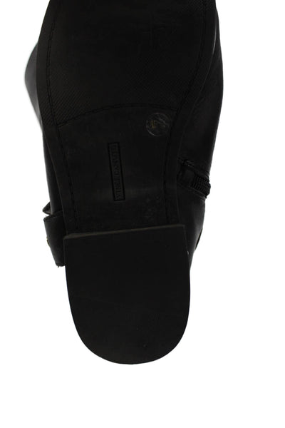 Vince Camuto Women's Zip Closure Buckle Leather Knee High Boots Black Size 8