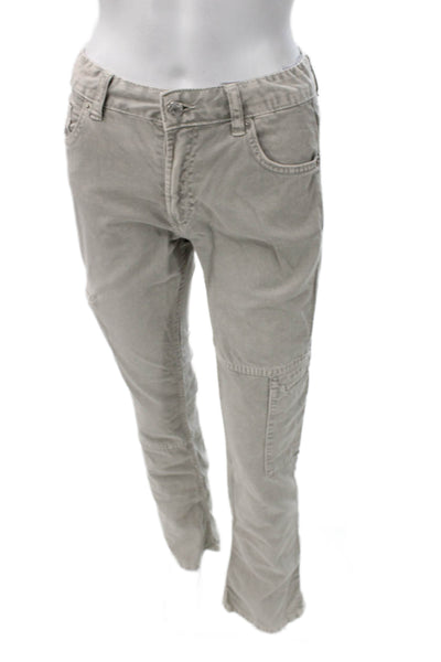 Zara Women Cargo Pants High Rise Beige Cotton Inseam 30 Size 2