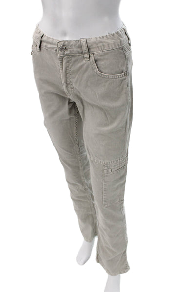 Zara Women Cargo Pants High Rise Beige Cotton Inseam 30 Size 2