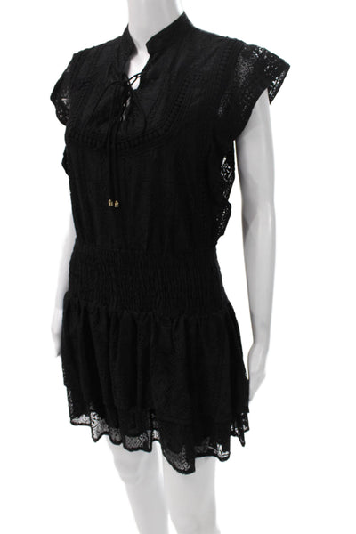 Moon River Womens Black Mini Collared Short Sleeve Dress Size XS