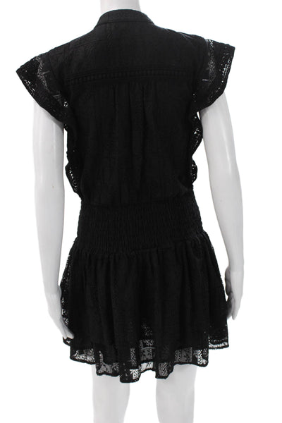 Moon River Womens Black Mini Collared Short Sleeve Dress Size XS
