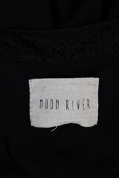 Moon River Womens Black Mini Collared Short Sleeve Dress Size XS