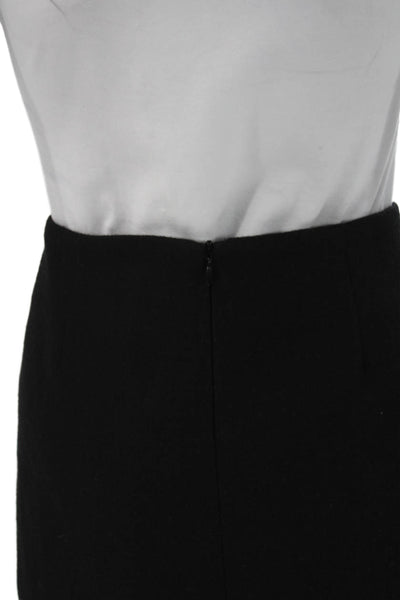 Hotel Particulier Women Mini Skirt Black Wool Blend Geometric Zip Size M
