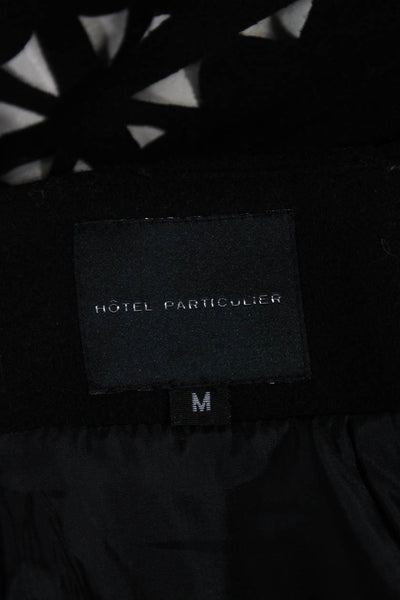Hotel Particulier Women Mini Skirt Black Wool Blend Geometric Zip Size M