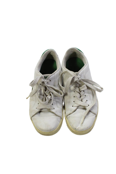 Lacoste Womens Leather Lace Up Casual Sneakers White Size 7