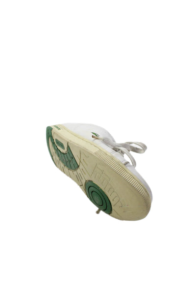 Lacoste Womens Leather Lace Up Casual Sneakers White Size 7