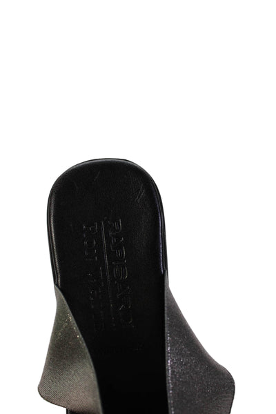 Ron White Womens Metallic Strap Detail Wedge Sandals Black Size 7