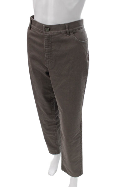 Lafayette 148 New York Womens Gray Dress Pants Button Cotton Blend Size M