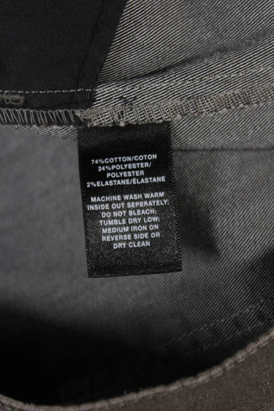 Lafayette 148 New York Womens Gray Dress Pants Button Cotton Blend Size M
