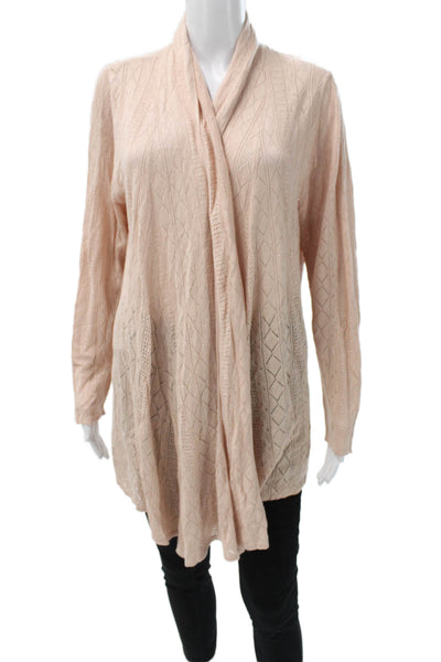 Catherine Catherine Malandrino Women Cardigan Beige Argyle Size XL
