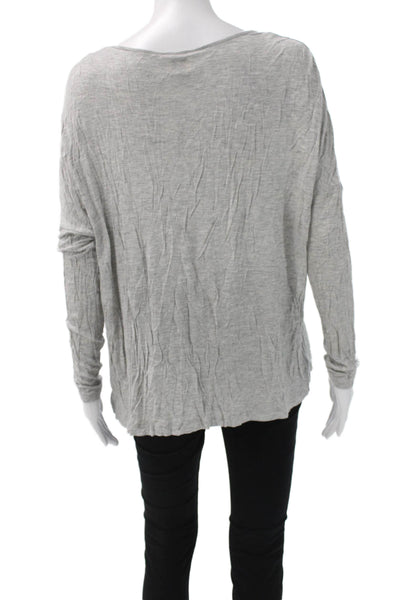 Haute Hippie Womens Basic Gray V-Neck Modal Long Sleeve T-Shirt Size XS