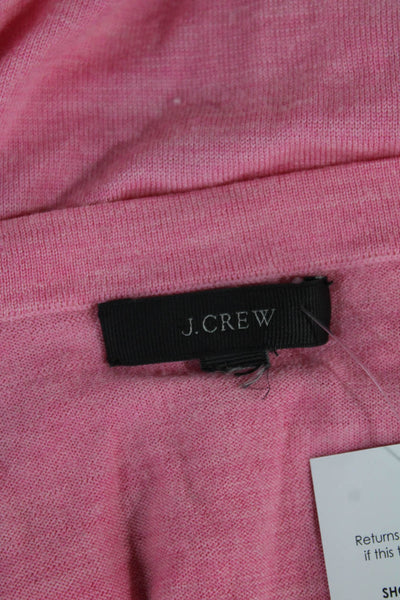 J Crew Womens Merino Wool V Neck Pullover 3/4 Sleeve Pink Size S