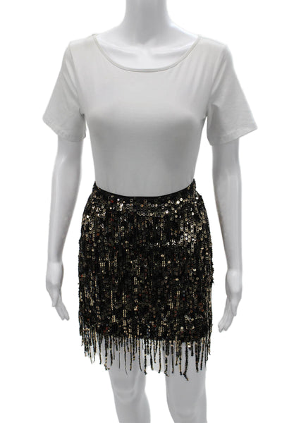 Trina Turk Women Black Mini Skirt Polyester Zip Size 2