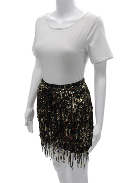 Trina Turk Women Black Mini Skirt Polyester Zip Size 2