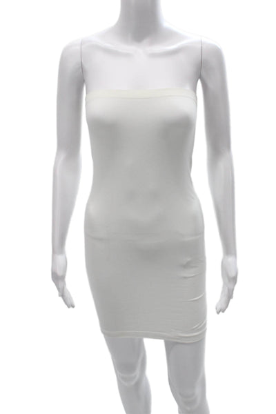 Skinny Tees Womens Bodycon Mini Dress White Off Shoulder Size One Size