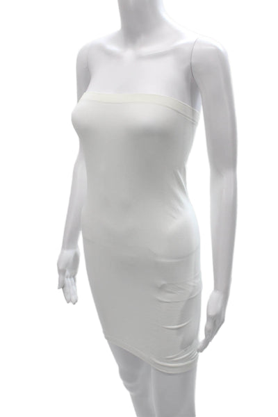 Skinny Tees Womens Bodycon Mini Dress White Off Shoulder Size One Size