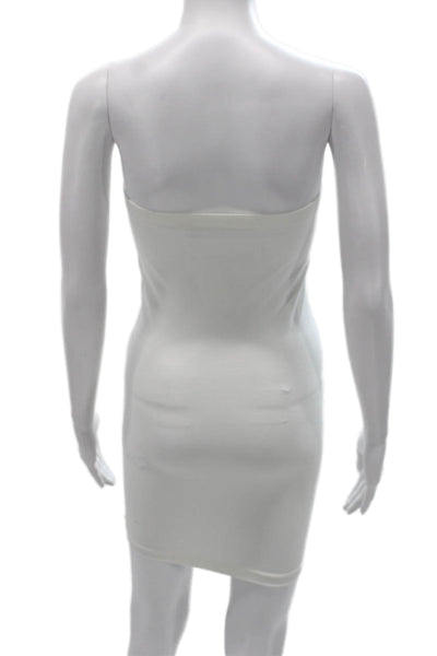 Skinny Tees Womens Bodycon Mini Dress White Off Shoulder Size One Size