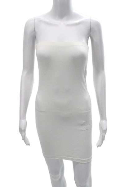 Skinny Tees Women Bodycon White Off Shoulder Mini Dress Size One Size