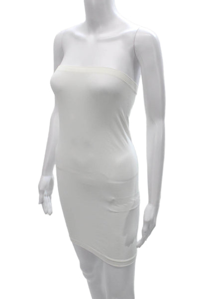 Skinny Tees Women Bodycon White Off Shoulder Mini Dress Size One Size