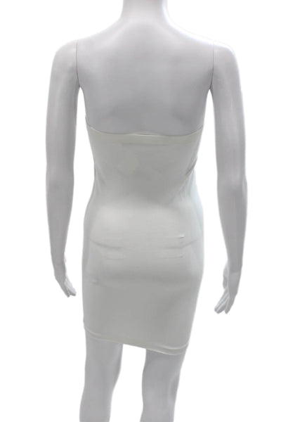 Skinny Tees Women Bodycon White Off Shoulder Mini Dress Size One Size