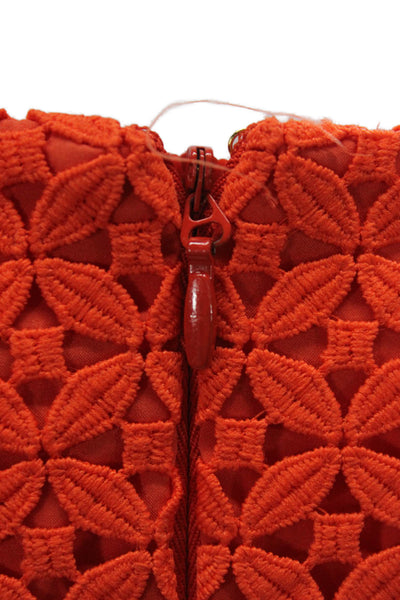 Trina Turk Women Shift Dress Orange Round Neck Short Sleeve Size 4