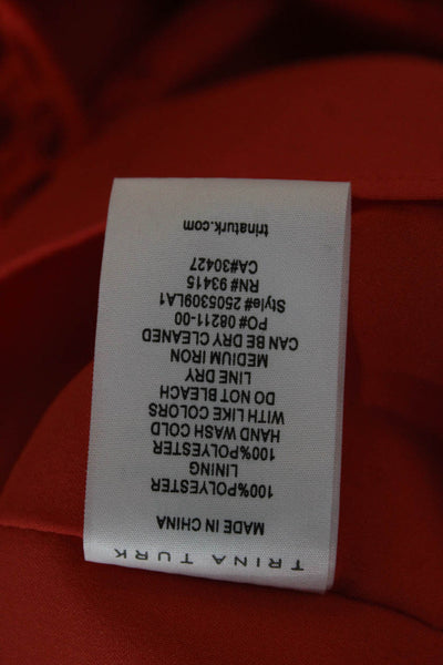 Trina Turk Women Shift Dress Orange Round Neck Short Sleeve Size 4