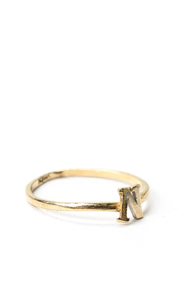 Designer Womens 14K Y Gold Initial N Ring Sz 6 .7g